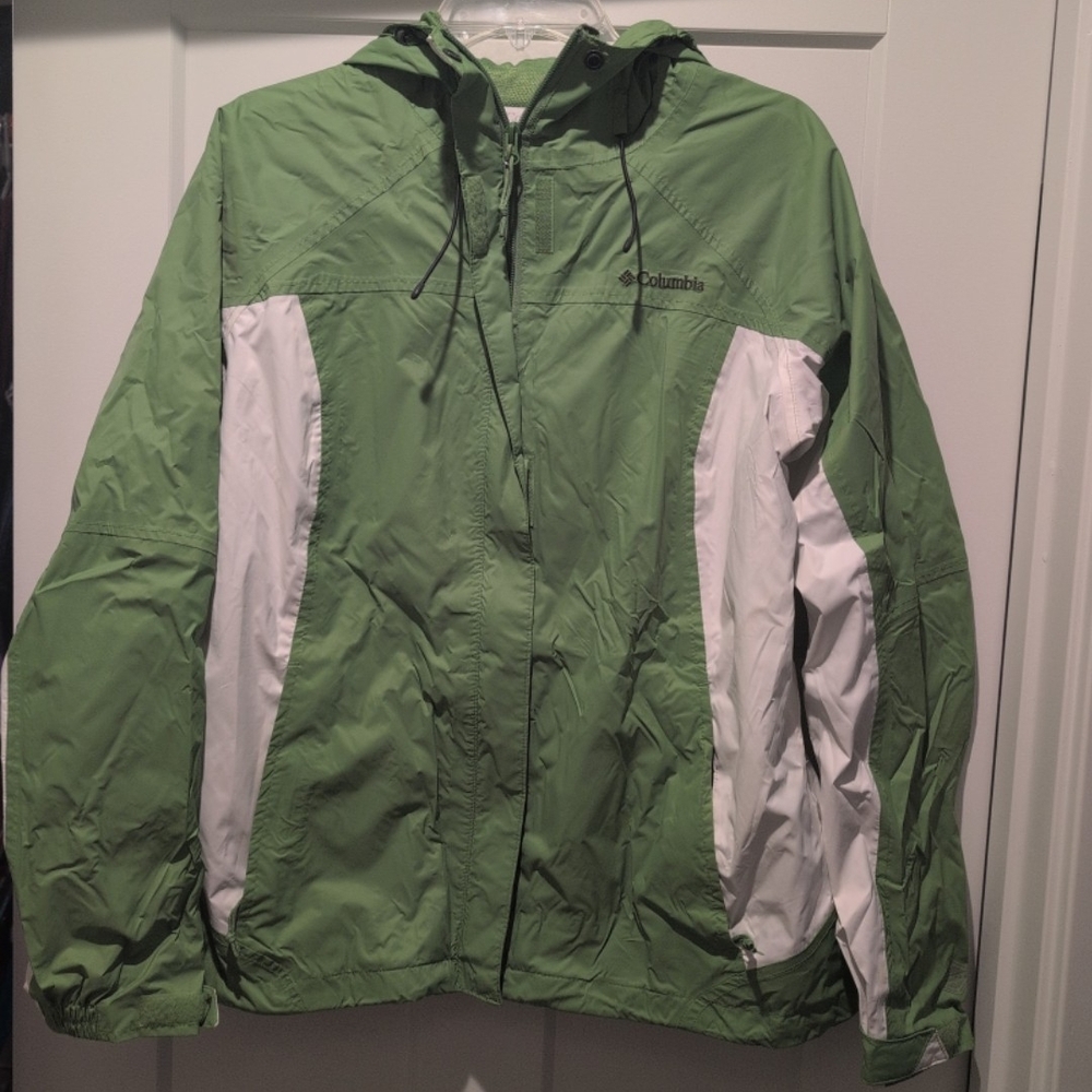 Columbia Light Green Rain Jacket